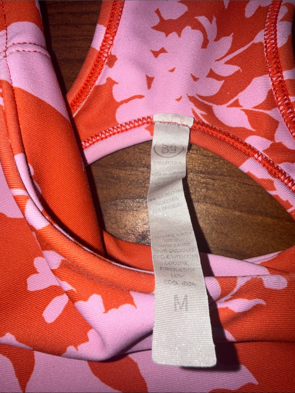 Pink and orange Floral Racerback Sports Bra - Picture 2 of 5